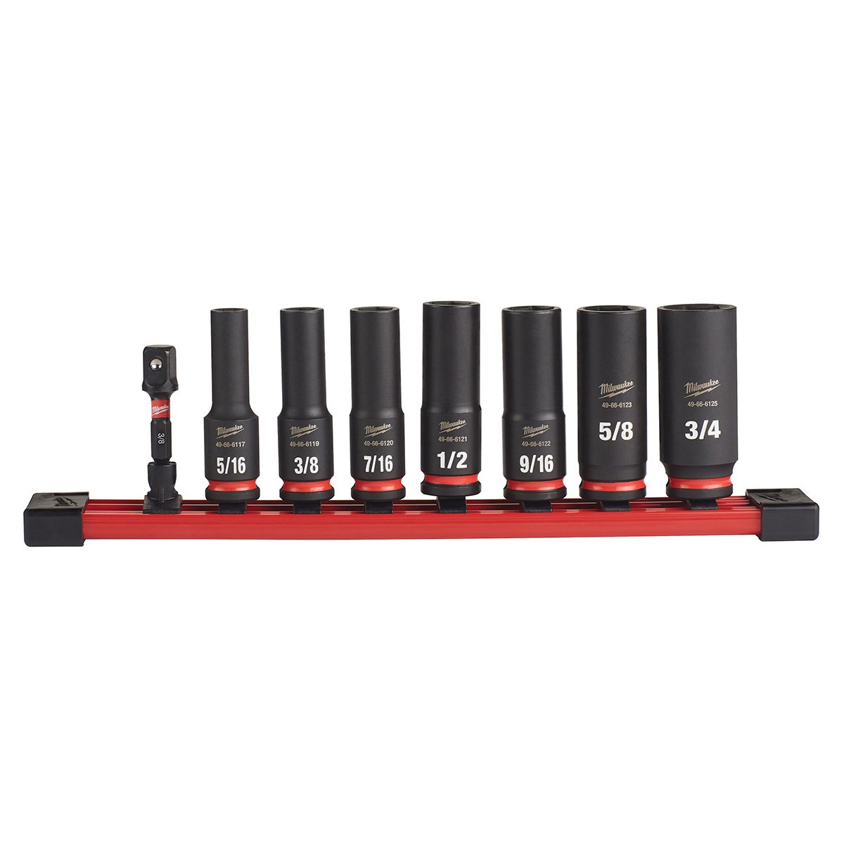 Milwaukee 49-66-7024 8PC SHOCKWAVE Impact Duty™ 3/8" Drive SAE Deep 6 Point Socket Set - product view