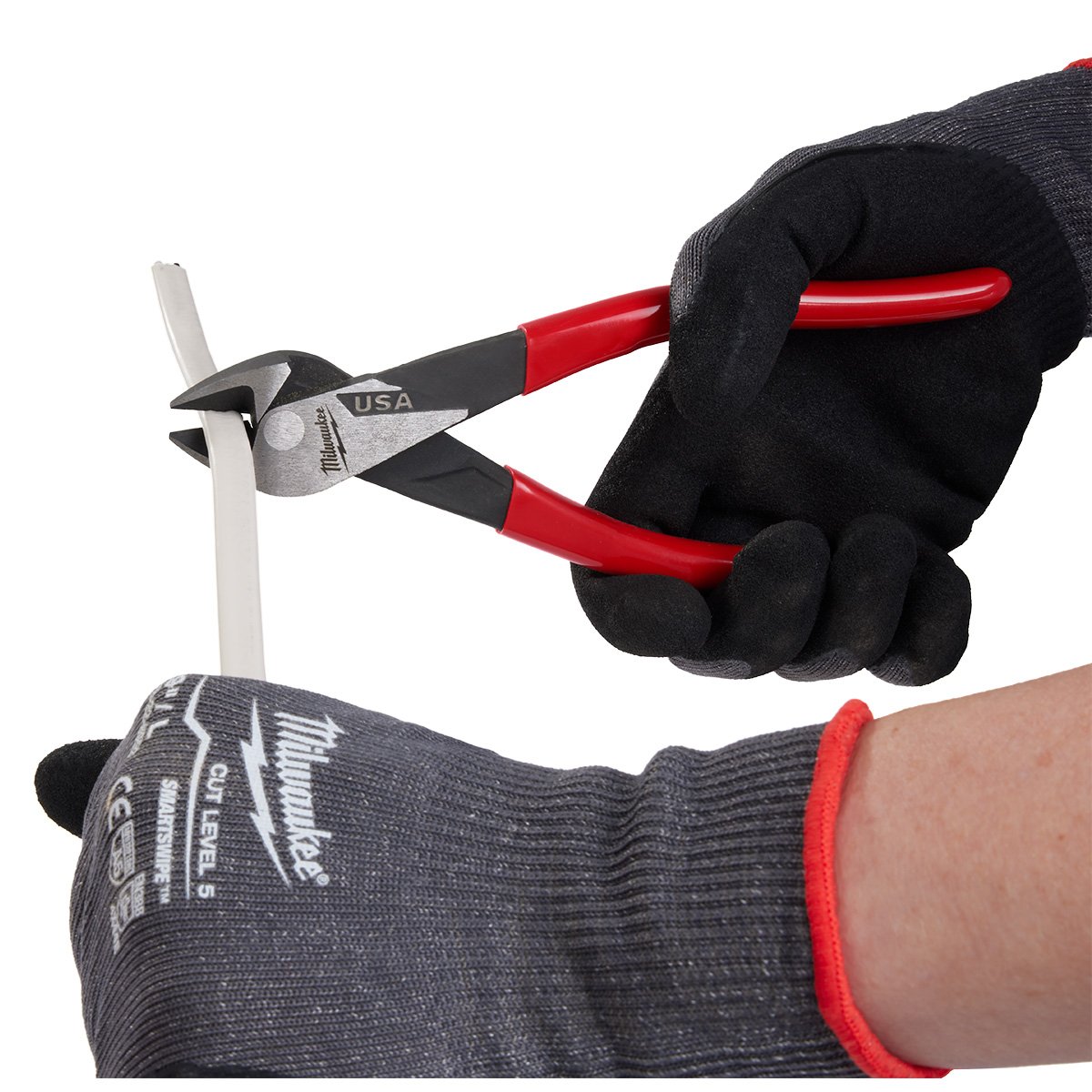 Milwaukee MT508 8" Diagonal Dipped Grip Cutting Pliers (USA) - product view
