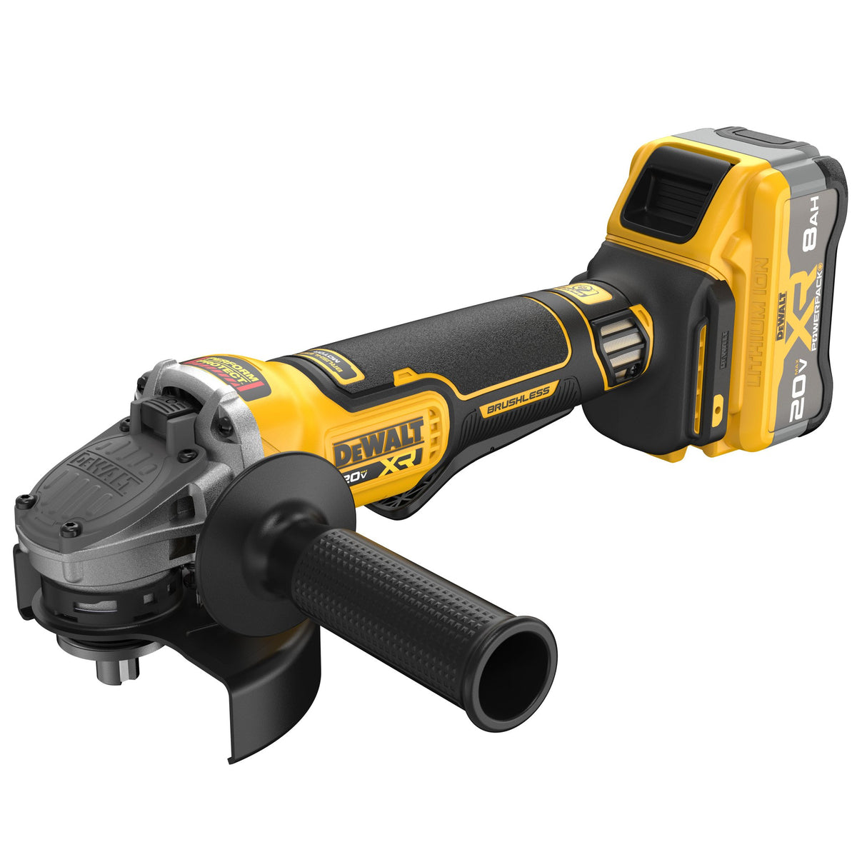 DEWALT DCG410WW1 20V MAX* XR® BRUSHLESS CORDLESS 4-1/2 IN. - 5 IN. ANGLE GRINDER KIT WITH XR POWERPACK™ - product view