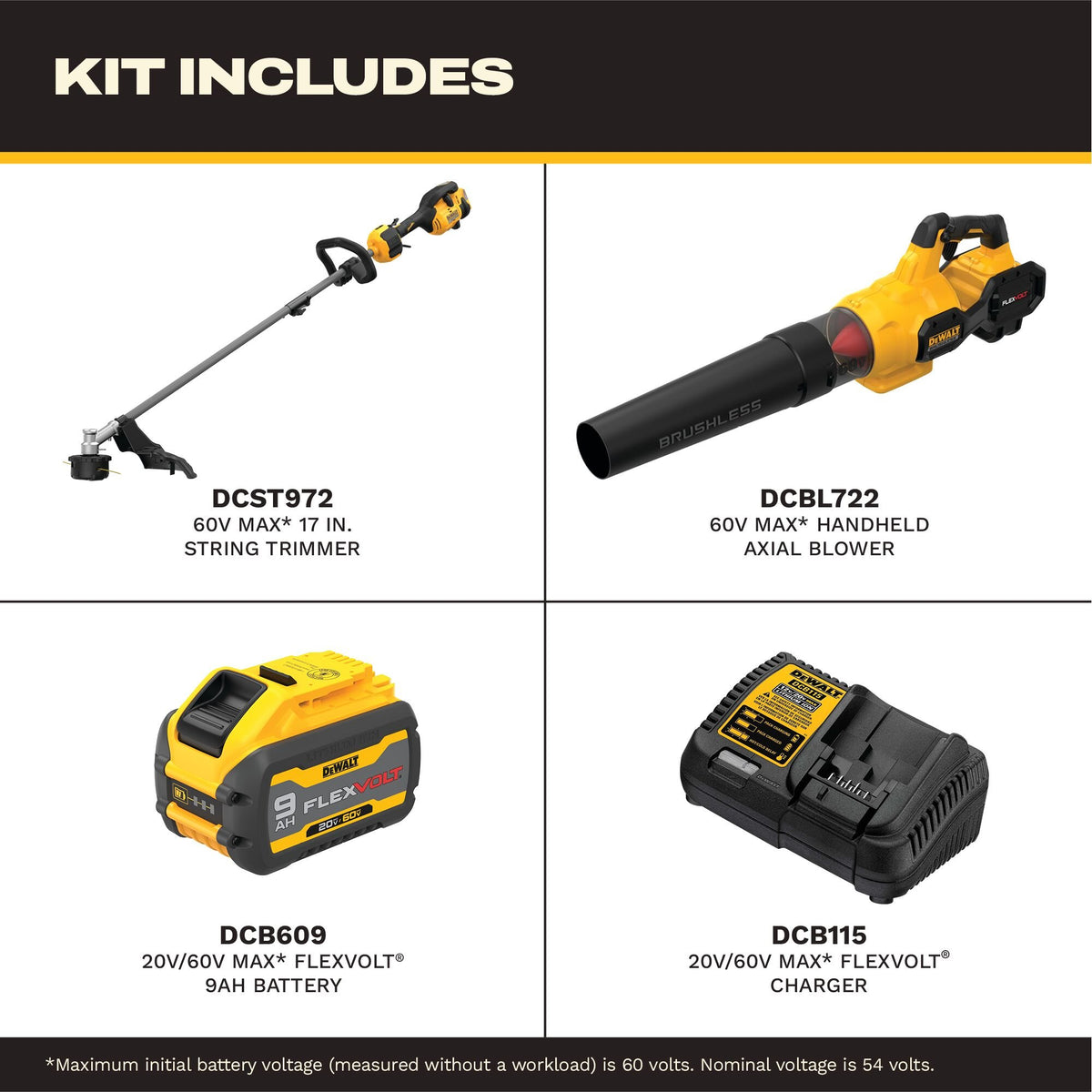 DEWALT DCKO266X1 60V Combo Kit - feature callout