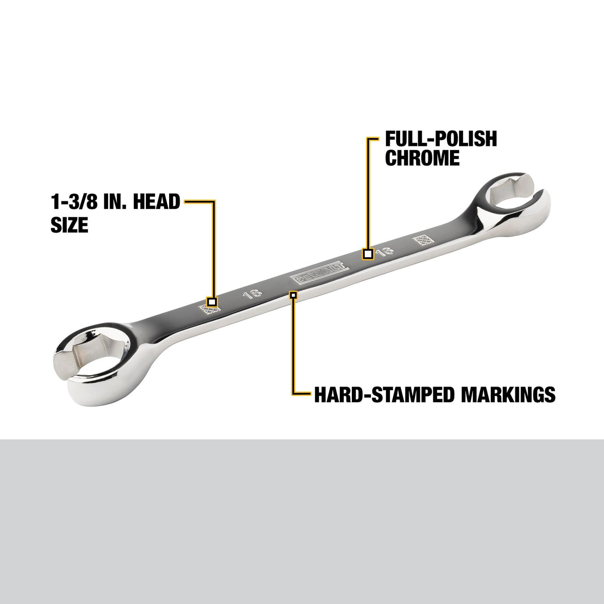 DEWALT DWMT75648B Ratcheting Combination Wrench 7 Mm - feature callout