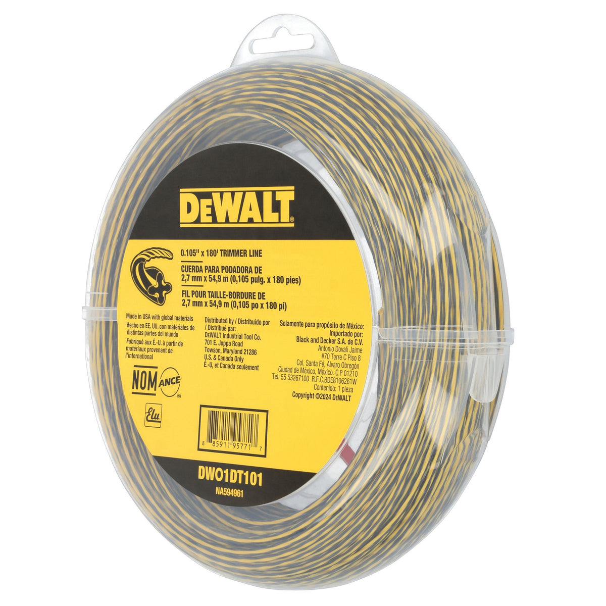 DEWALT DWO1DT101 0.105 in. X 180 ft. Trimmer Line - product view