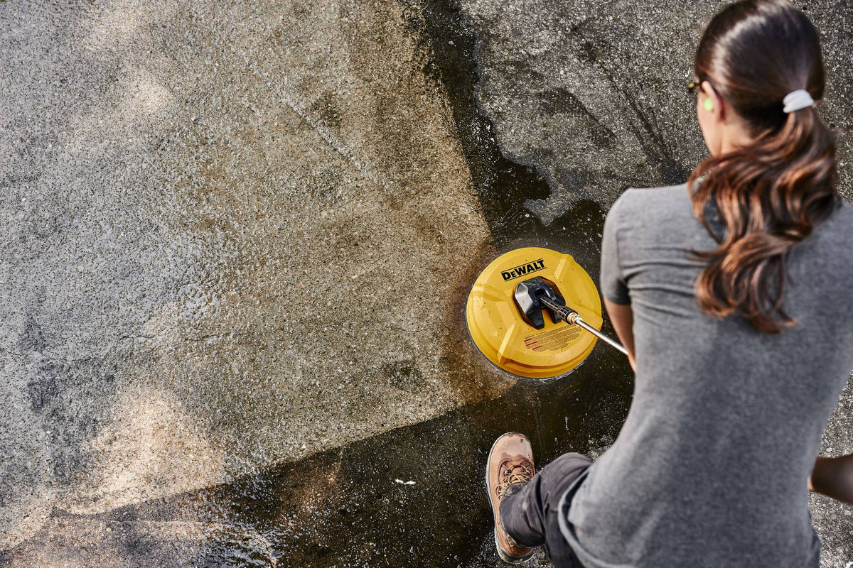 DEWALT DWZPWSC12 Surface Cleaner (12") - in use