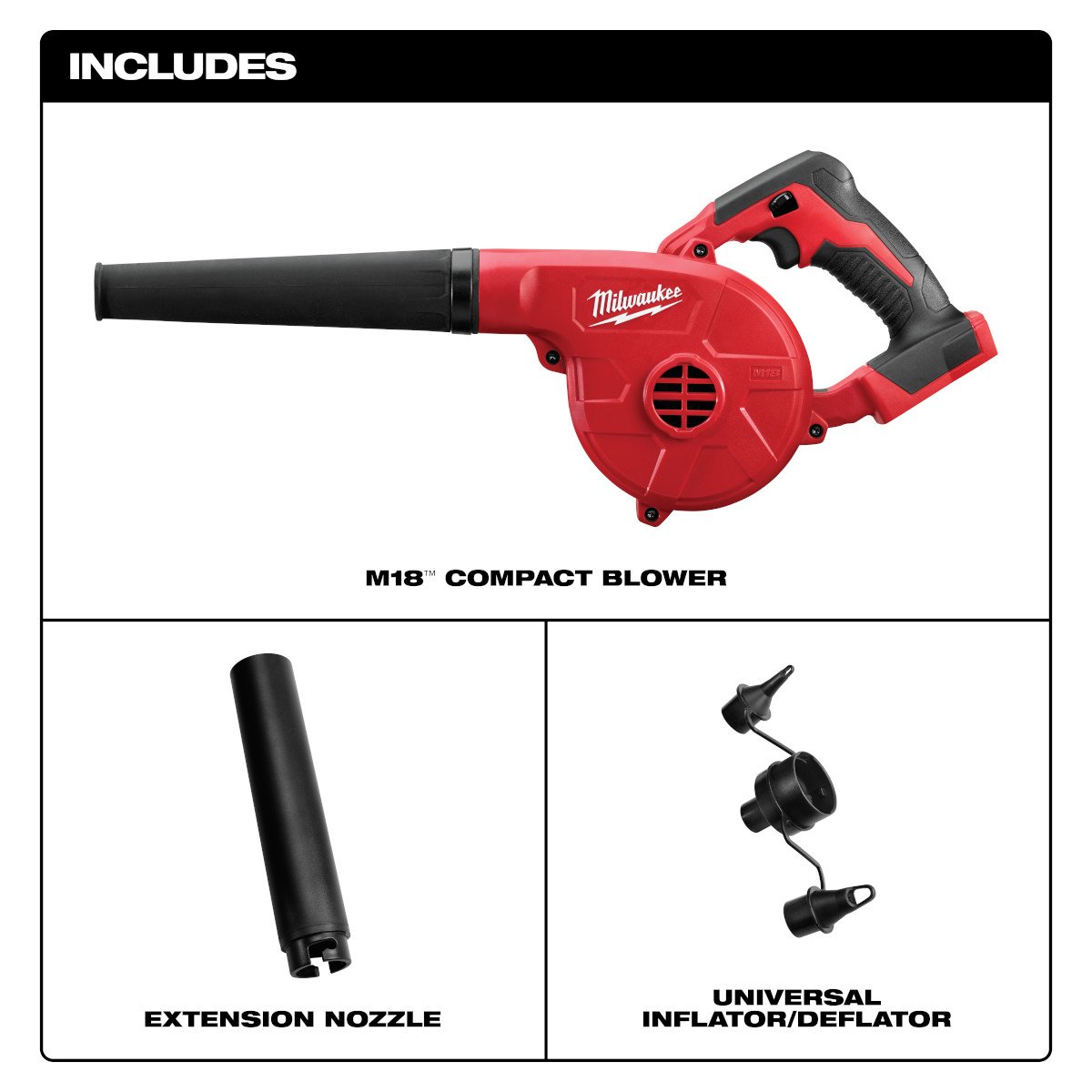 Milwaukee 0884-20 M18™ Compact Blower - feature callout