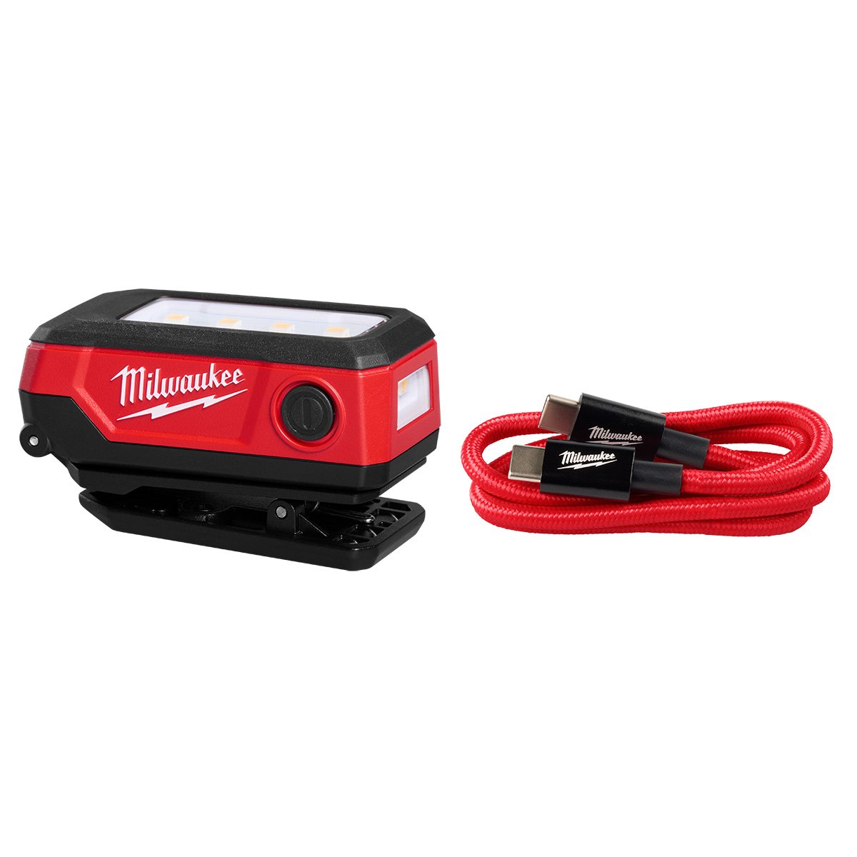 Milwaukee 2014R Rechargeable Clip Light - kit contents
