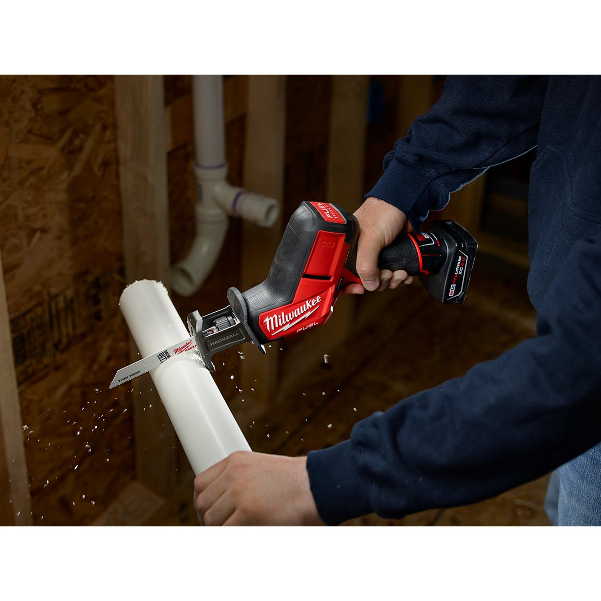 Milwaukee 2520-20 M12 FUEL™ HACKZALL® Recip Saw (Bare Tool) - in use
