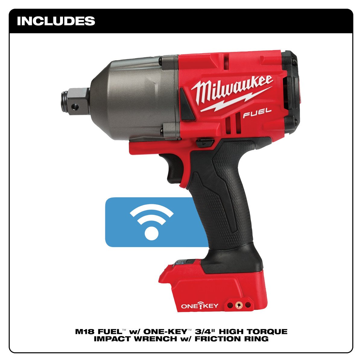 Milwaukee 2864-20 M18 FUEL™ w/ONE-KEY™ High Torque Impact Wrench 3/4 in. Friction Ring - feature callout