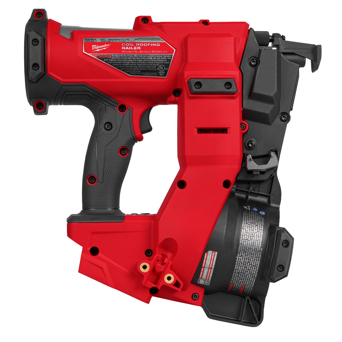 Milwaukee 2909-20 M18 FUEL™ Coil Roofing Nailer - product view