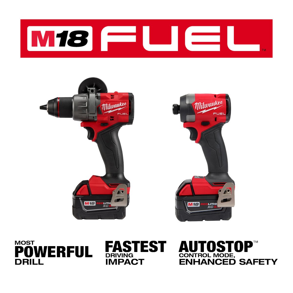 Milwaukee 3697-22 M18 FUEL™ 2-Tool Combo Kit - feature callout