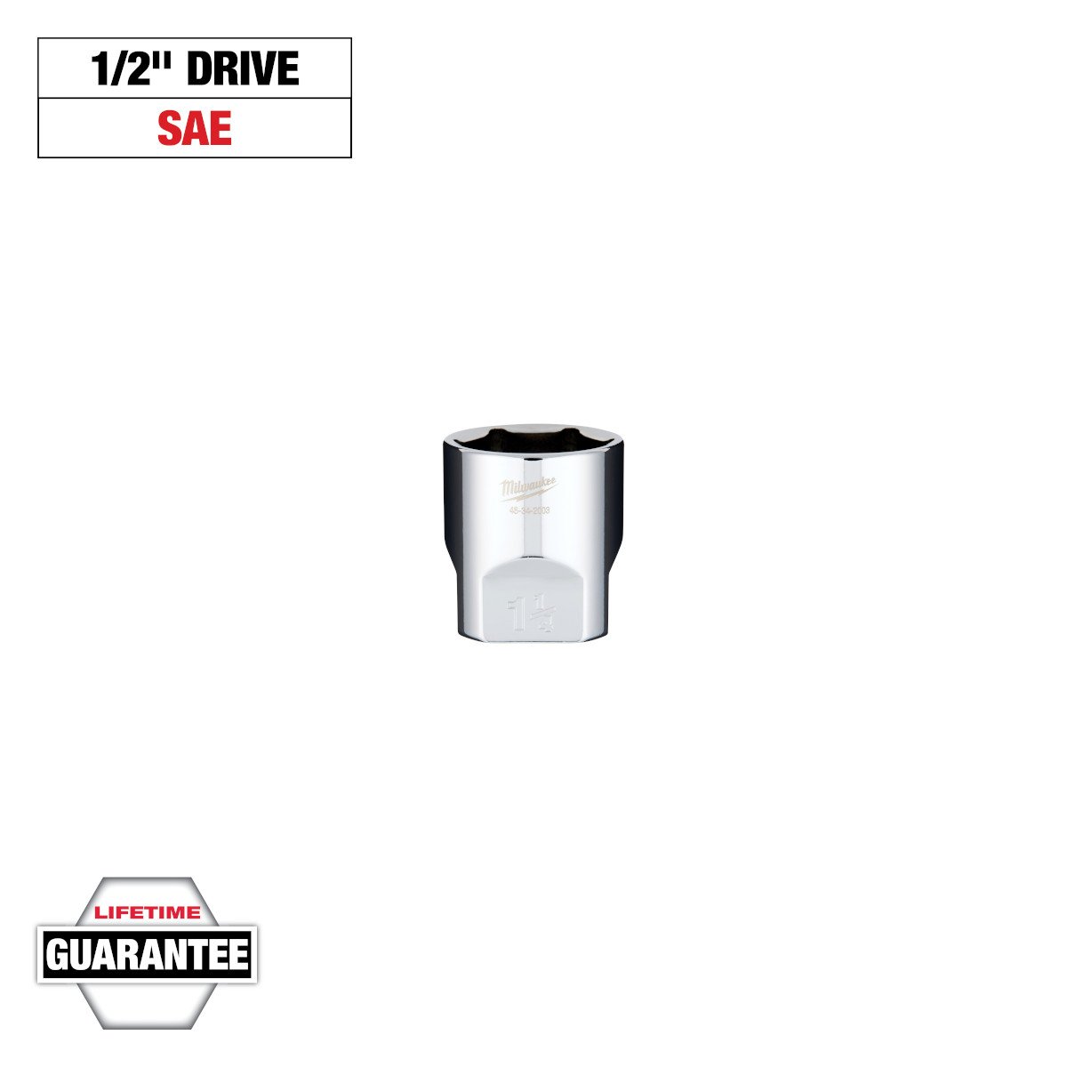 Milwaukee 45-34-2003 1/2" Drive 1-1/4" Socket - feature callout