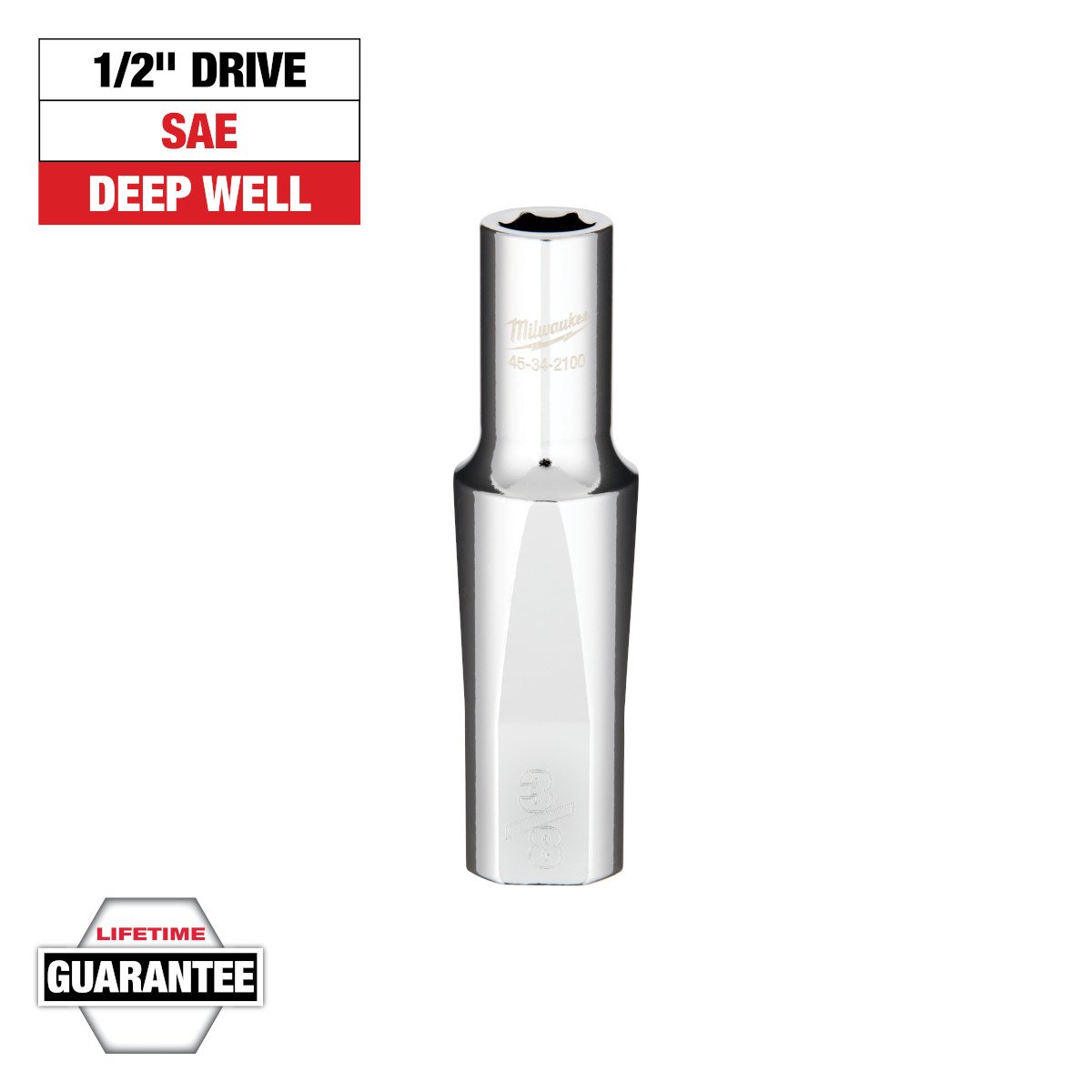 Milwaukee 45-34-2100 1/2" Drive 3/8" Deep Socket - feature callout