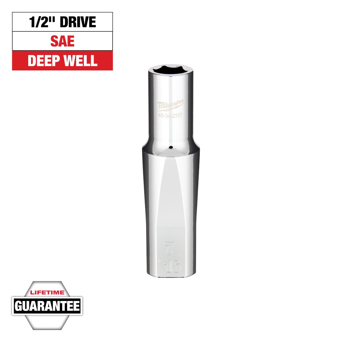 Milwaukee 45-34-2101 1/2" Drive 7/16" Deep Socket - feature callout