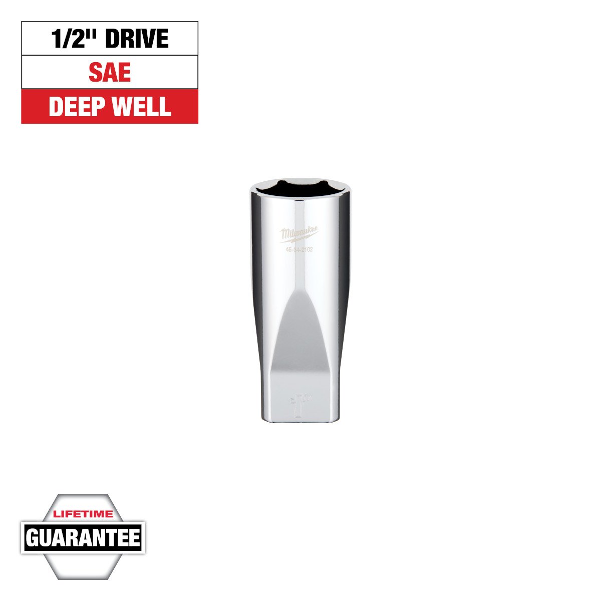 Milwaukee 45-34-2102 1/2" Drive 1" Deep Socket - feature callout