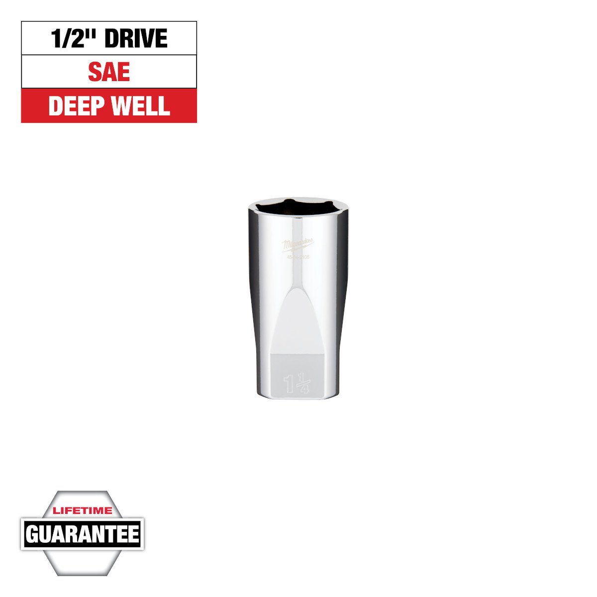 Milwaukee 45-34-2106 1/2" Drive 1-1/4" Deep Socket - feature callout