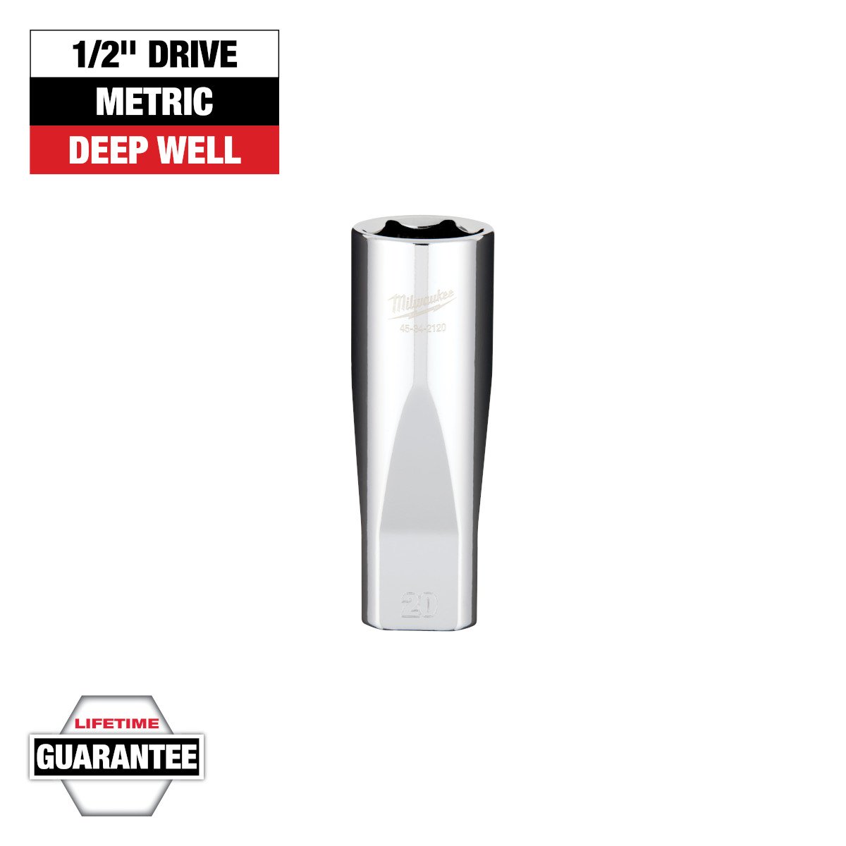 Milwaukee 45-34-2120 1/2" Drive 20mm Deep Socket - feature callout