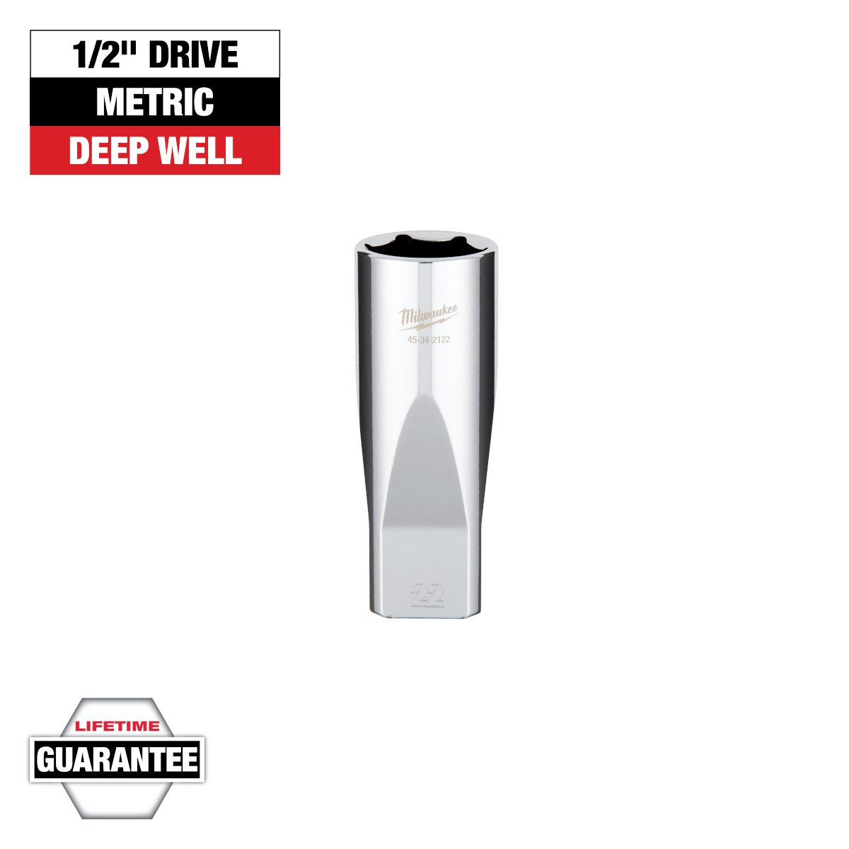 Milwaukee 45-34-2122 1/2" Drive 22mm Deep Socket - feature callout