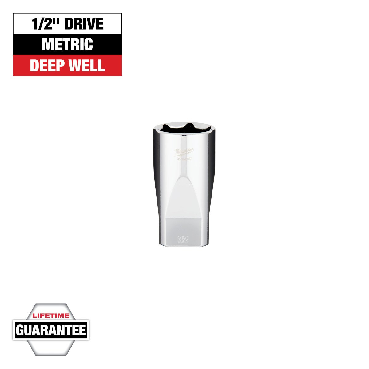 Milwaukee 45-34-2132 1/2" Drive 32mm Deep Socket - feature callout