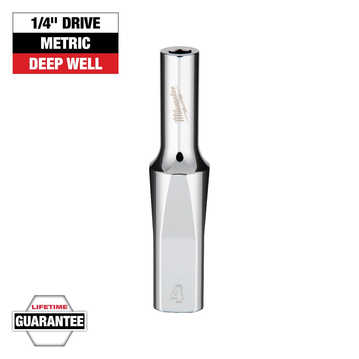 Milwaukee 45-34-4010 1/4" Drive 4mm Deep Socket - feature callout