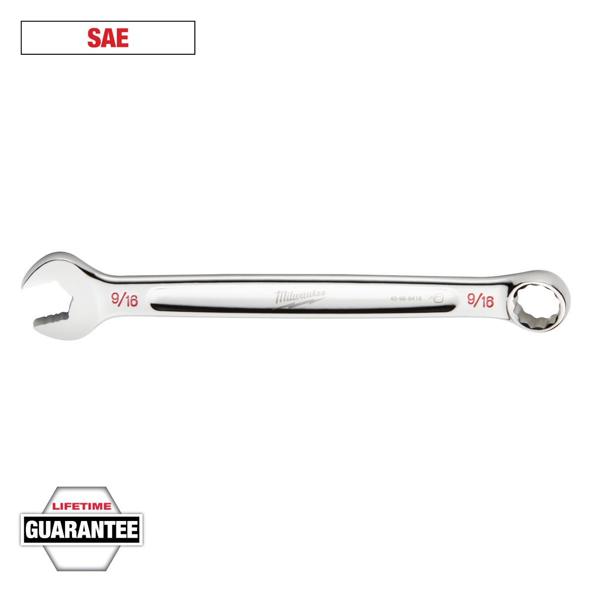 Milwaukee 45-96-9418 9/16" SAE Combination Wrench - feature callout