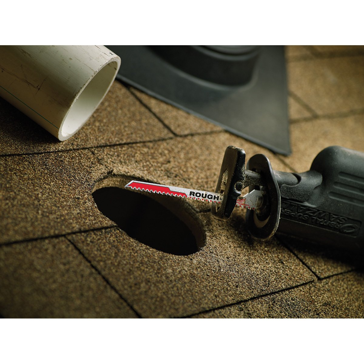 Milwaukee 48-00-1610 SAWZALL® Rough-In Blade - 5 PK - in use