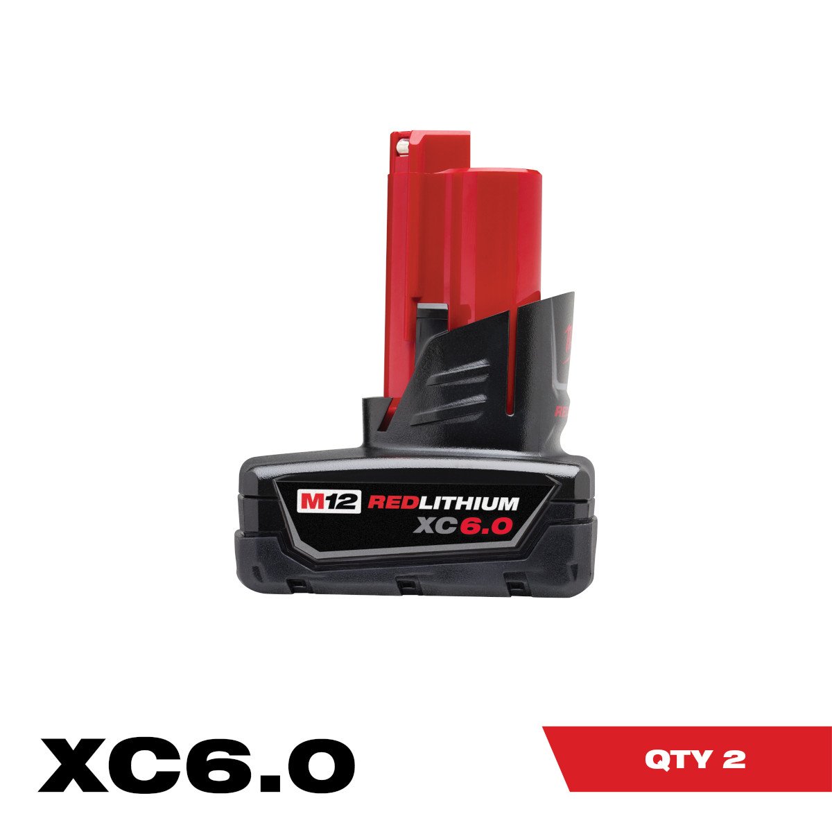 Milwaukee 48-11-2460 M12™ REDLITHIUM™ XC 6.0Ah Extended Capacity Battery Pack - feature callout