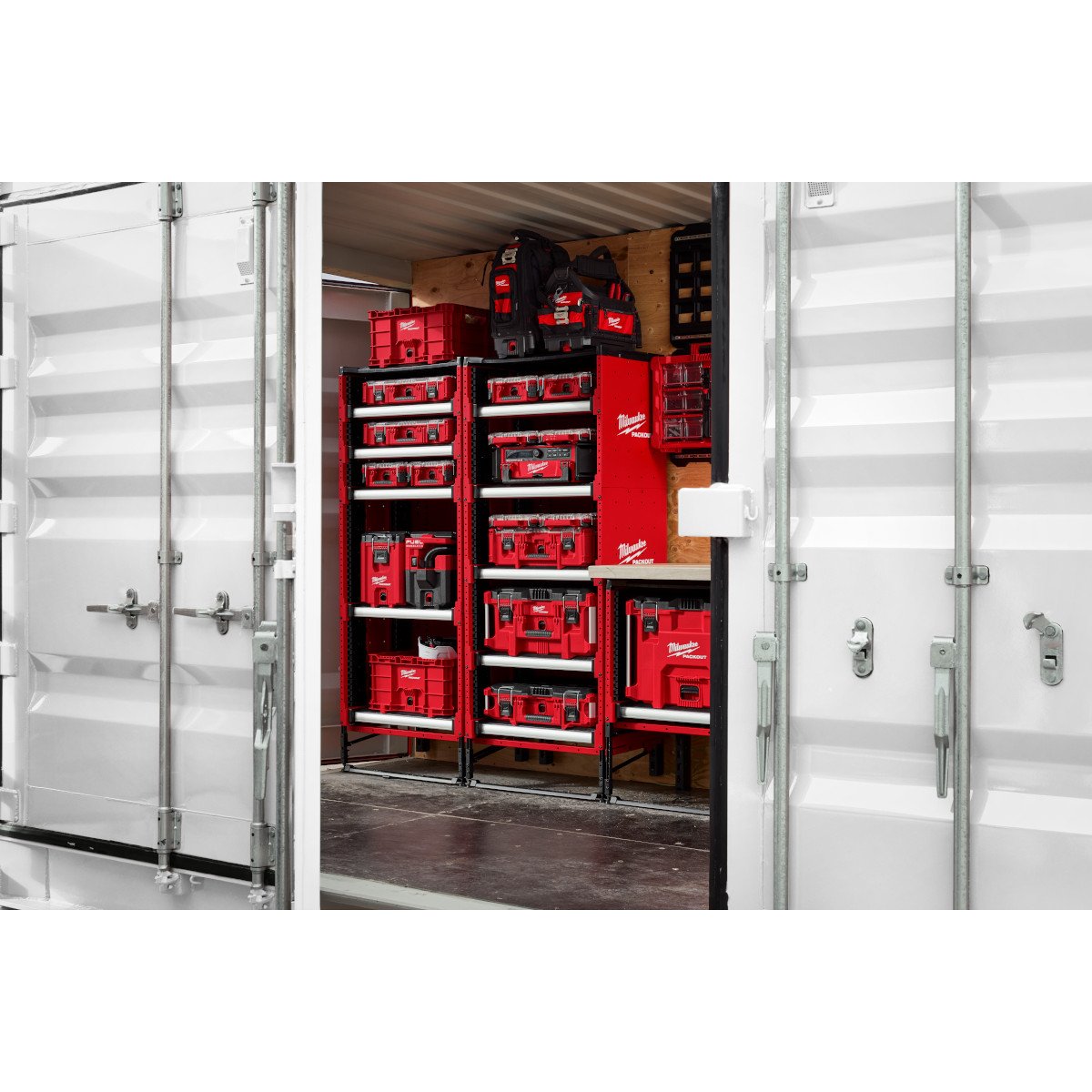Milwaukee 48-21-8070 PACKOUT™ Rack Kit - in use