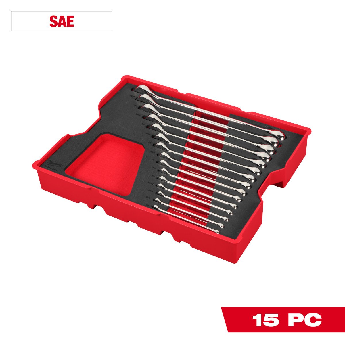 Milwaukee 48-22-0155 15pc SAE Combo Wrenches w/Foam - feature callout
