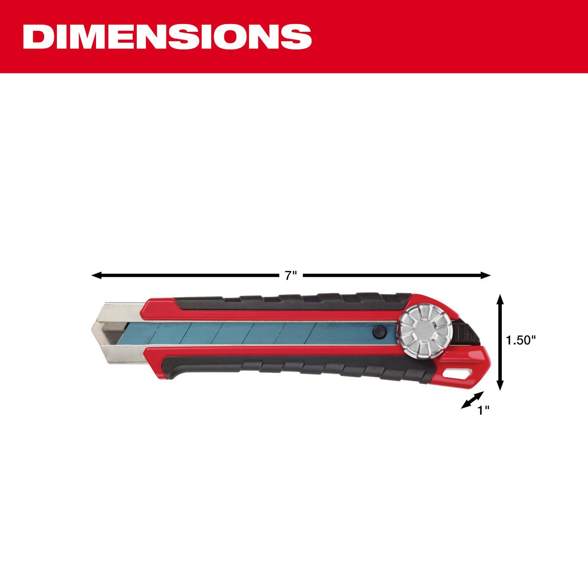 Milwaukee 48-22-1962 25mm Snap-Off Knife Metal Lock - feature callout