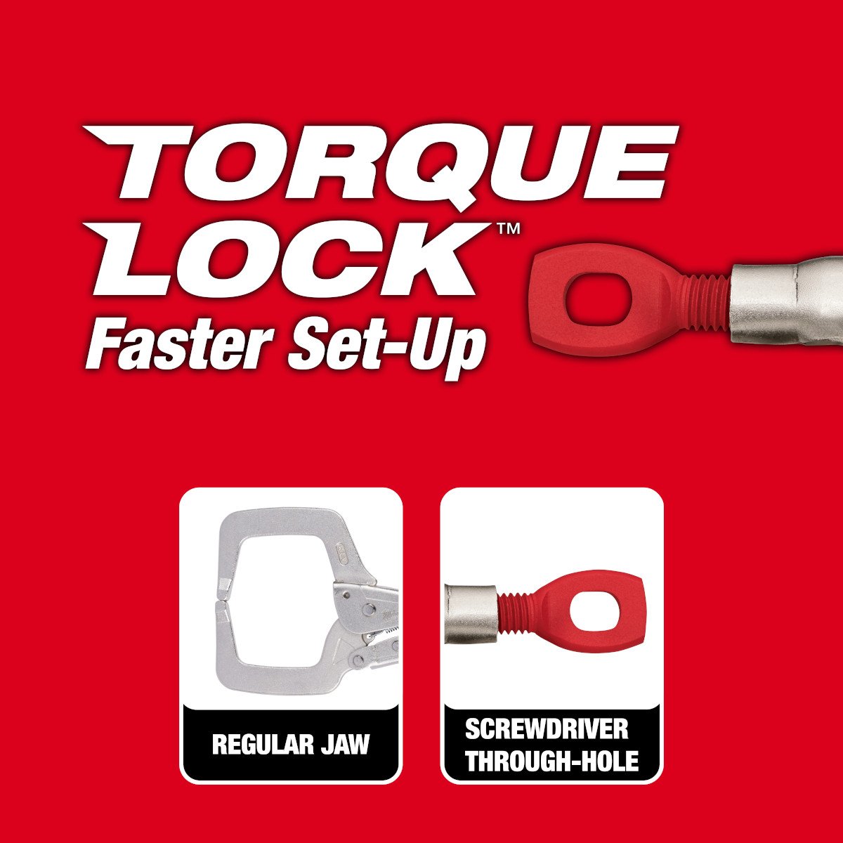 Milwaukee 48-22-3531 11 in. TORQUE LOCK™ Locking C-Clamp With Regular Jaws - feature callout