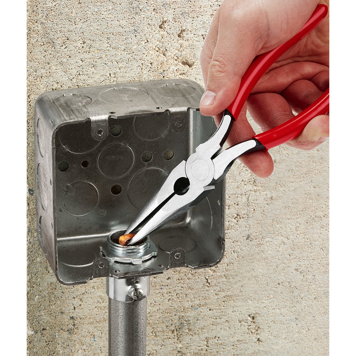 Milwaukee 48-22-6501 Long Nose-Dipped - in use