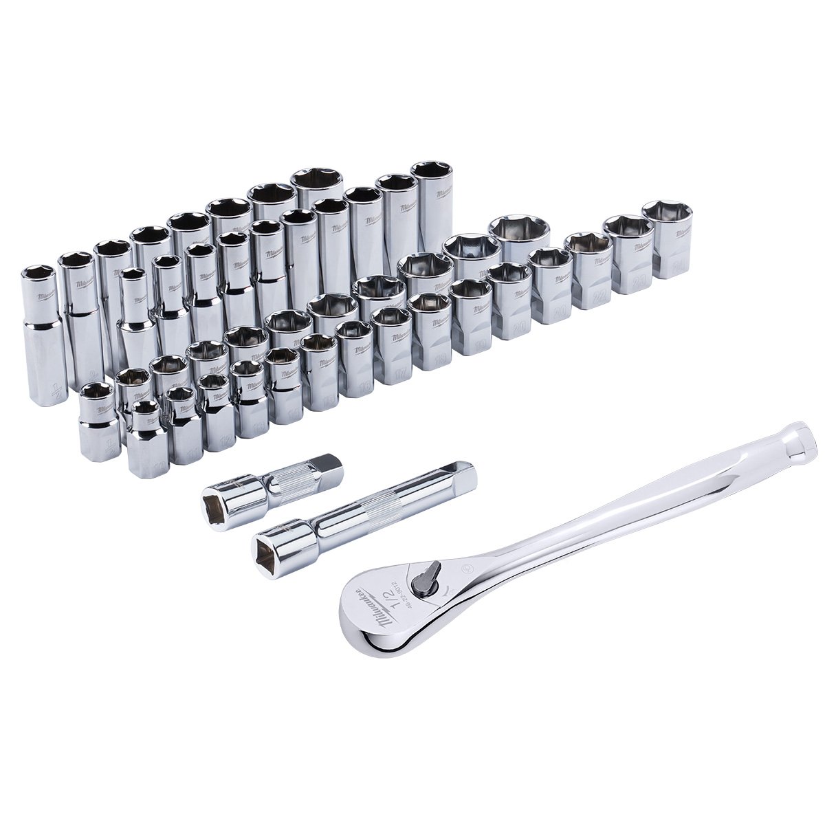 Milwaukee 48-22-9010 47pc 1/2" Drive Metric & SAE Ratchet and Socket Set - product view