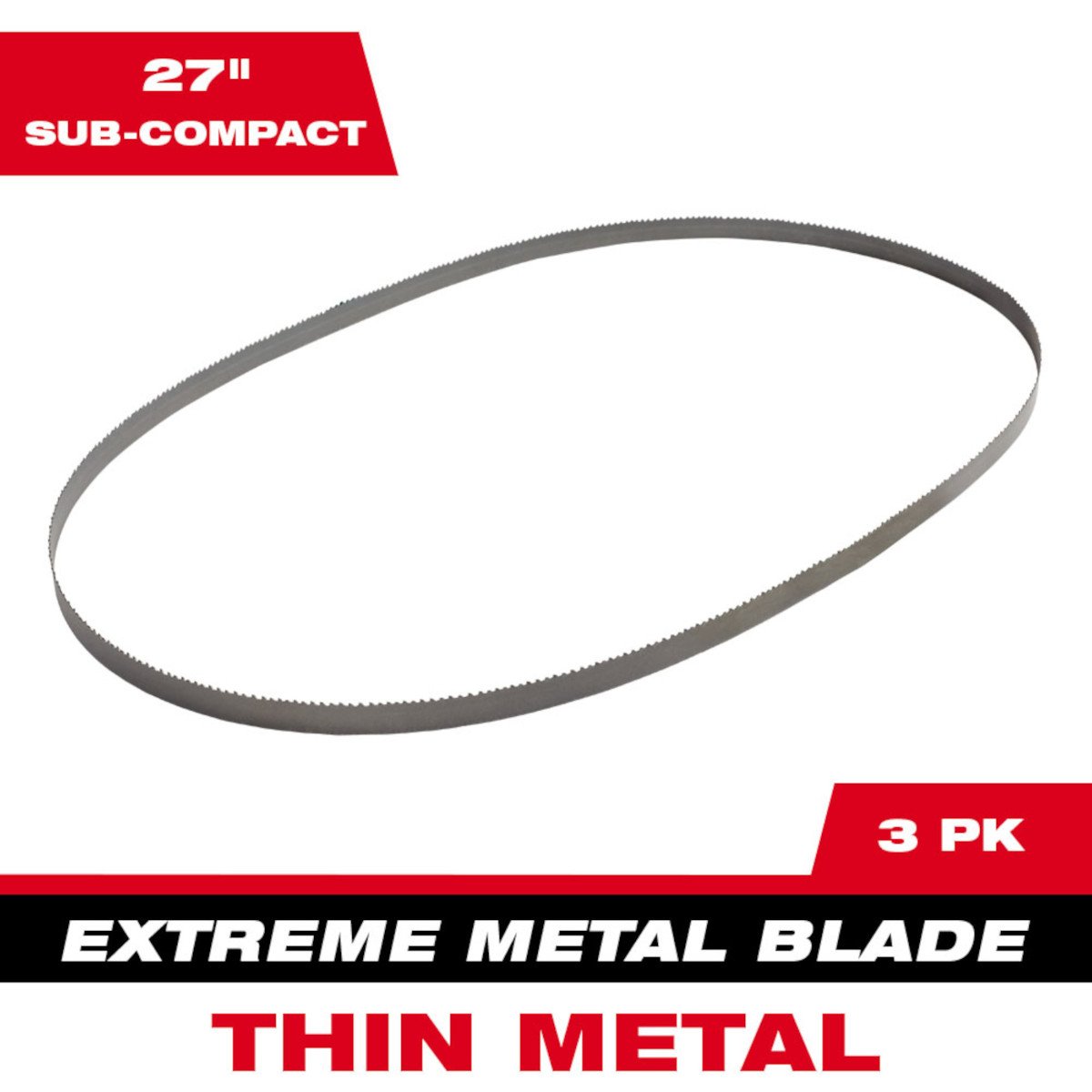 Milwaukee 48-39-0711 Extreme Thin Metal Band Saw Blades 3PK Sub Compact - feature callout