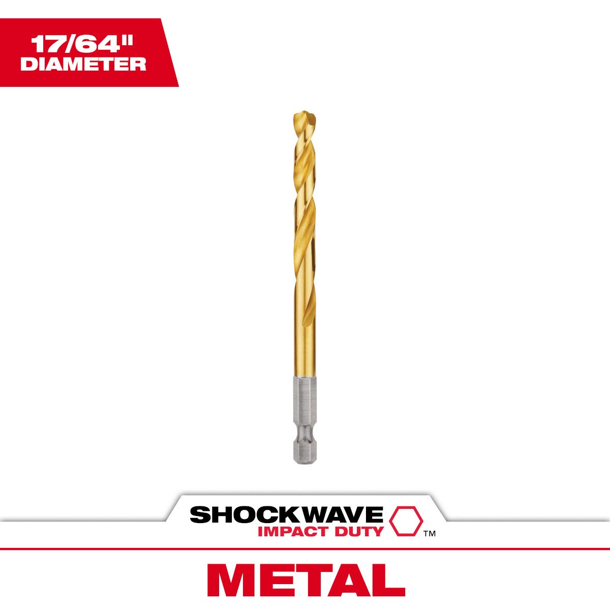 Milwaukee 48-89-4614 17/64 in. Titanium SHOCKWAVE™ Drill Bit - feature callout