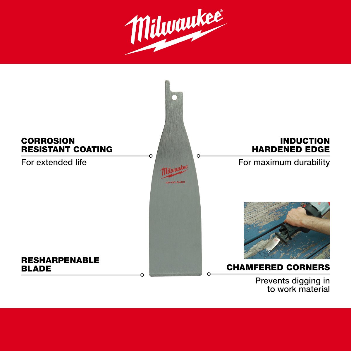 Milwaukee 49-00-5463 1-1/2 in. Scraper Blade - feature callout