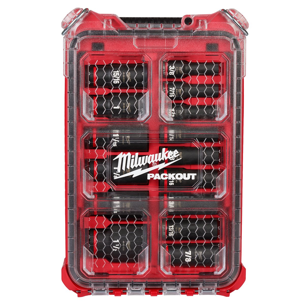 Milwaukee 49-66-6802 SHOCKWAVE Impact Duty™ Socket 1/2” Dr 15PC SAE PACKOUT™ Set - product view