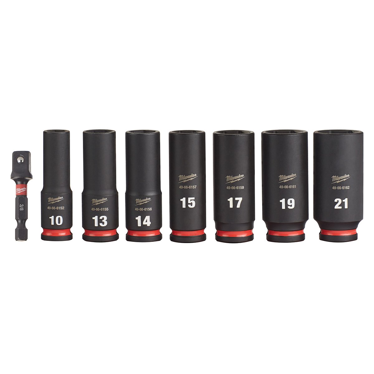 Milwaukee 49-66-7021 8PC SHOCKWAVE Impact Duty™ 3/8" Drive Metric Deep 6 Point Socket Set - product view