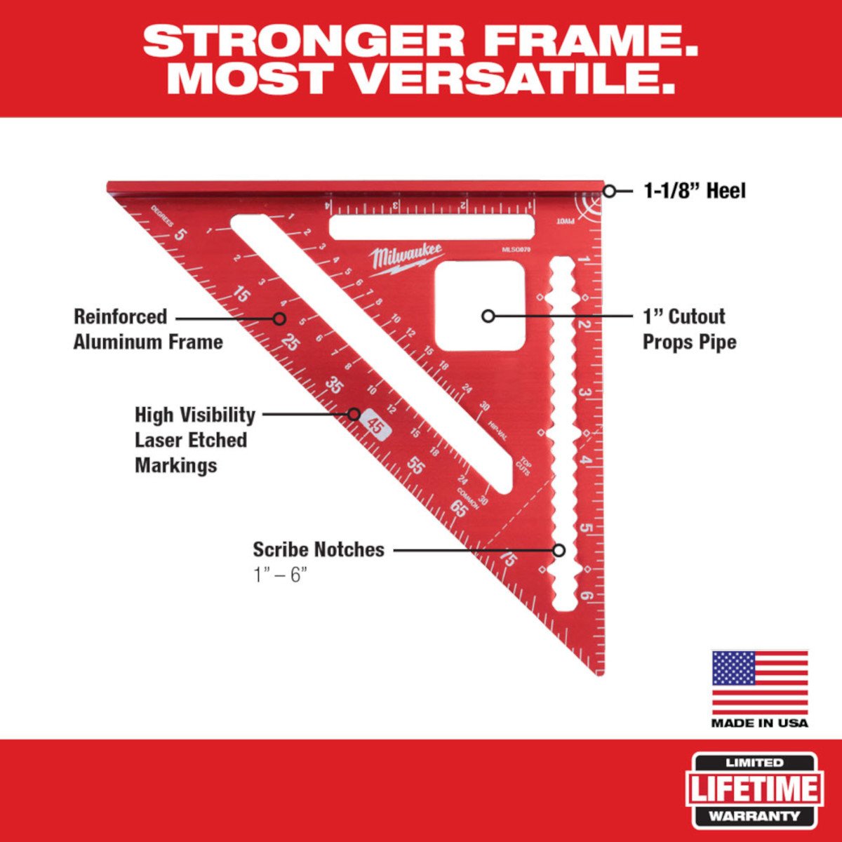 Milwaukee MLSQ070 7 in. Rafter Square - product view