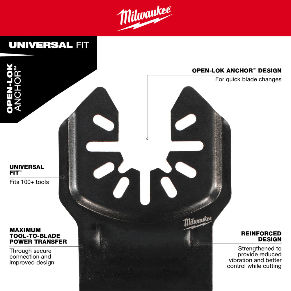 Milwaukee 49-25-1251 - OPEN-LOK™ 1-1/8" TITANIUM CHARGED™ Bi-Metal Thin Metal Multi-Tool Blade