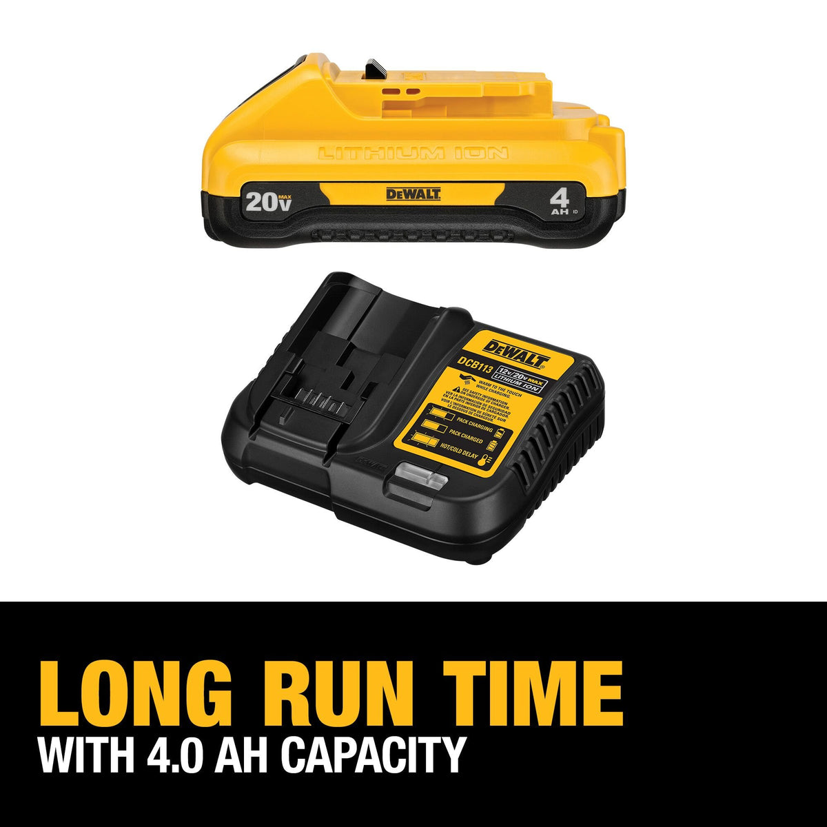 DEWALT DCB240C 20V MAX* Compact 4Ah Battery Kit - feature callout