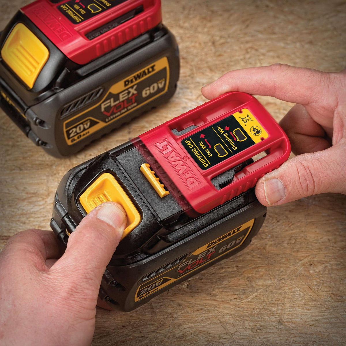 DEWALT DCB606-2 FLEXVOLT 20V/60V MAX 6.0Ah Battery 2-Pack - detail close-up