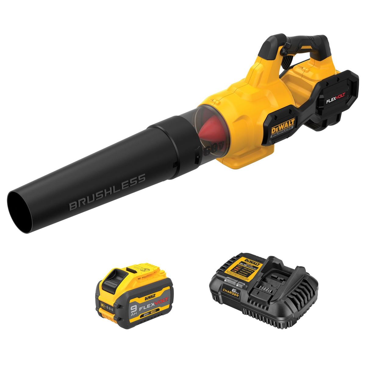 DEWALT DCBL772X1 60V MAX* FLEXVOLT Brushless Handheld Axial Blower - kit contents
