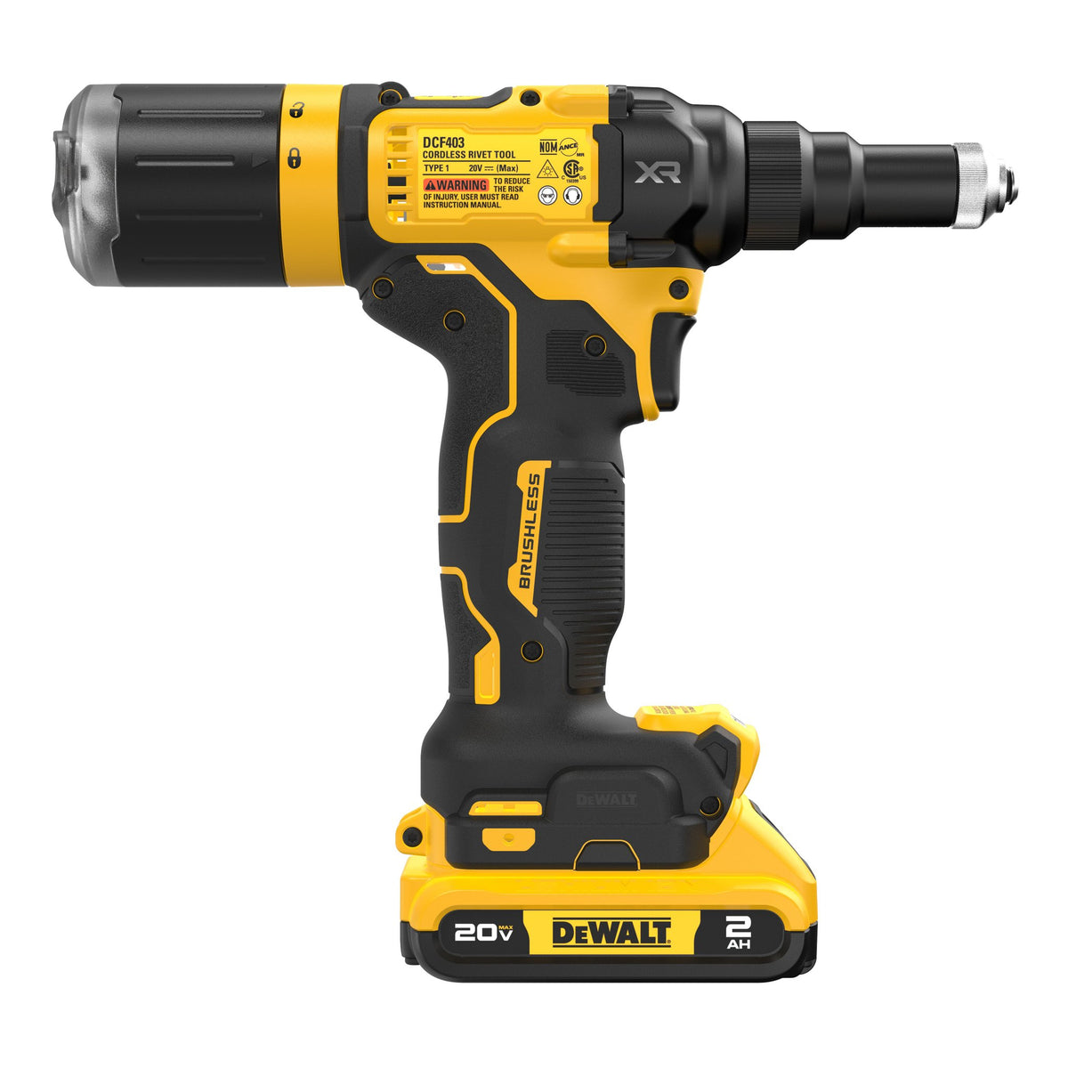 DEWALT DCF403D1 20V MAX* XR Brushless Cordless 3/16" Rivet Tool Kit - product view