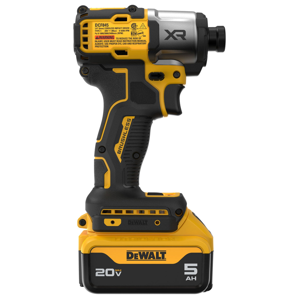 DEWALT DCF845P1 20V MAX* XTREME Cordless Brushless 1/4 in Impact Driver Drill Kit (1) Lithium Ion Battery - product view