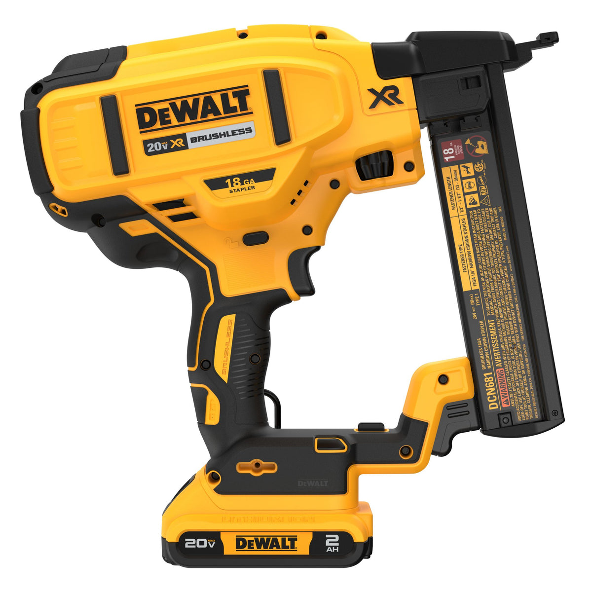 DEWALT DCN681D1 20V MAX 18GA NARROW CROWN STAPLER KT - product view