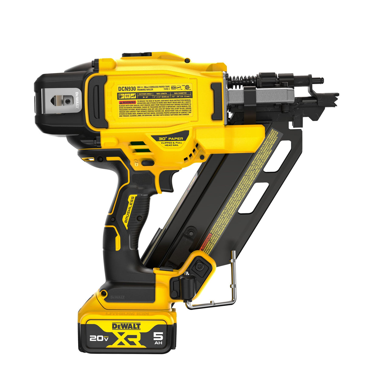 DEWALT DCN930P1 20V MAX XR Li-Ion Brushless Dual Speed Framing Nailer Kit - product view
