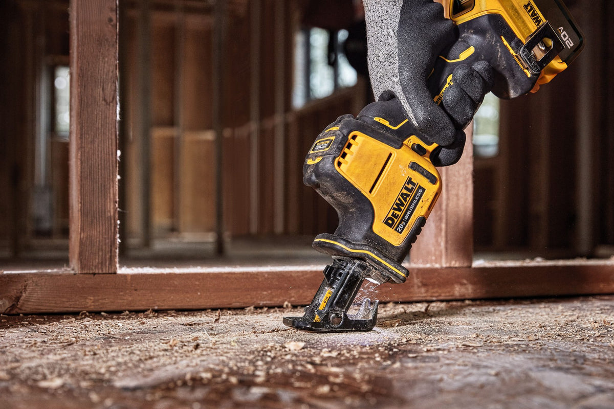 DEWALT DCS369B ATOMIC 20V MAX Cordless One-Handed Reciprocating Saw (Tool Only) - in use