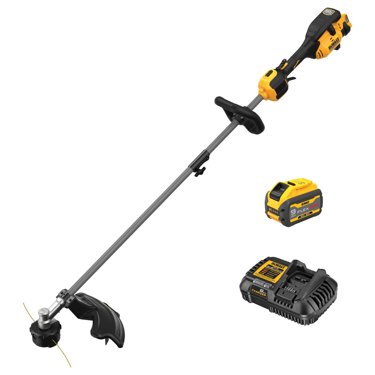 DEWALT DCST972X1 60V MAX 17 in. Brushless Attachment Capable String Trimmer Kit - kit contents