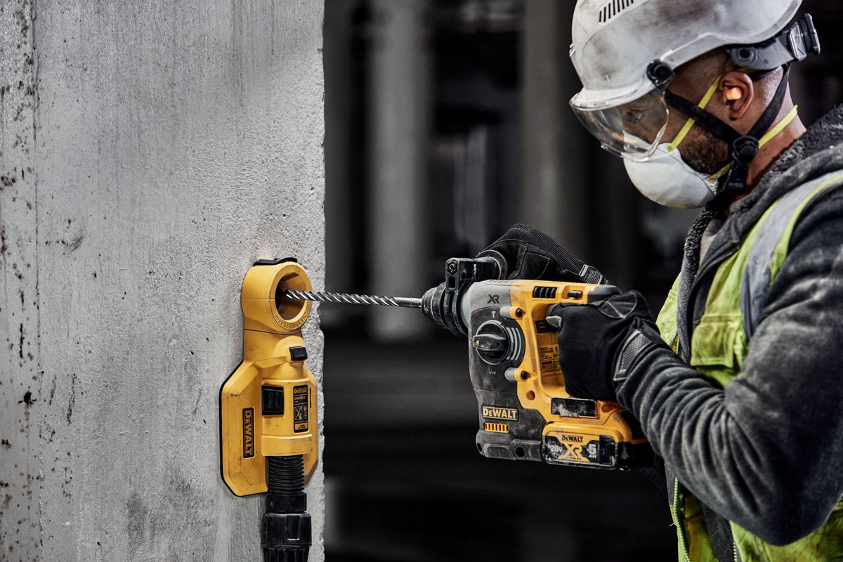 DEWALT DW55300 3/8" X 10" X 12" Solid Rock Carbide SDS+ - in use