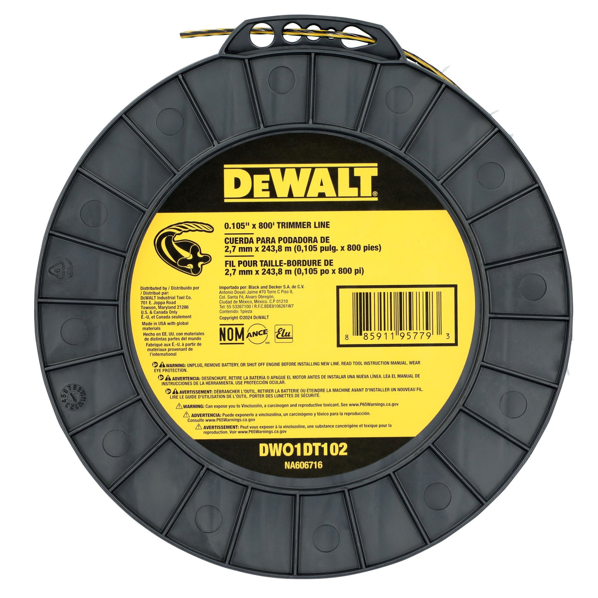 DEWALT DWO1DT102 0.105 in. X 700 ft. Trimmer Line - product view