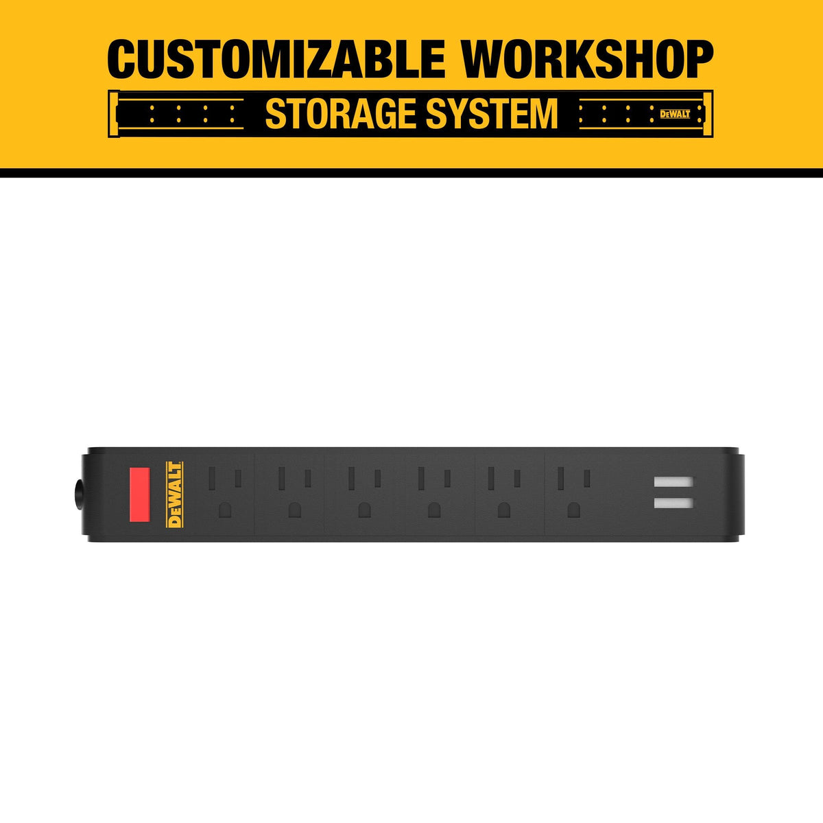 DEWALT DWST82693 Magnetic Power Strip - feature callout